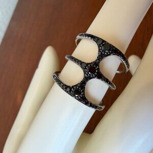 RARITIES Carol Brodie Rarities Black Diamond Sterling Silver Negative Space Ring